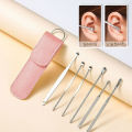 Ear Pick Set, Ear Pick, Ear Pick, Stainless Steel, Good Quality, Complete Set, Ear Cleaning Tools Spiral Ear Picks, Clogged Ear Wax Remover, 6 Pieces. 
