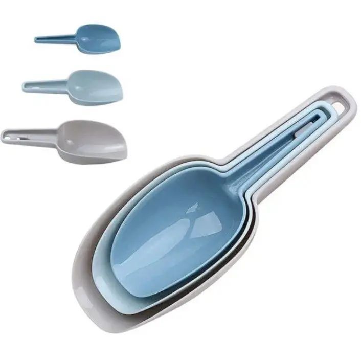 Ice Scoop Set of 3 Multi -Purpose Plastic Kitchen Scoops Bar Scooper For Canisters Flour