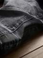 Men's Jeans Black And White Slim Fit Stretch Denim Pants Casual Mid Waist Spring Trousers. 