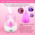 Menstrual Cups Steamer with 2 Silicone Period Cups Steam Cleaner High Temperature Wash Kit Cleaning & Sterilizer of Menstruation. 