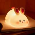 Rabbit LED Night Light Living Room Cute rabbit Plastic Lamp Bedside Decor Creative Kids Night Light Birthday Gift Cake Decor.