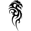 Dragon Tribal (Black) (Set of 2) Premium Waterproof Vinyl Decal Stickers for Laptop Phone Accessory Helmet Car Window Bumper Mug Tuber Cup Door Wall Decoration Size: 2.1'' x 4.7''. 