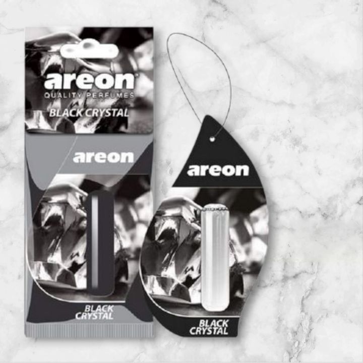 Areon Liquid Perfume Card 5ml - Black Crystal - Areon Quality Perfume For Car, Office & Home - Areon Liquid Air Freshener Hanging Black Crystal Perfume