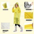 Kids EVA Reusable Raincoat Waterproof Transparent Hooded Poncho Lightweight Thickened Rainwear Unisex for School Hiking Camping.