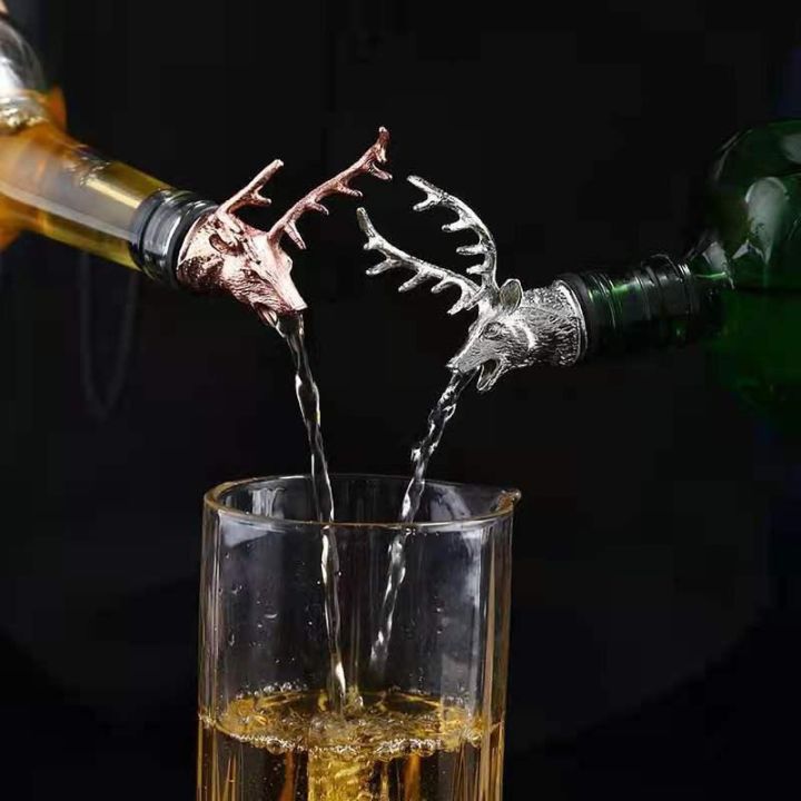 Zinc%20Alloy%20Wine%20Pourer%20and%20Bottle%20Stopper%20Deer%20Stag%20Head%20Shape%20Red%20Pourer%20Wine%20Cap%20Pouring%20Party%20%20-%20Image%202