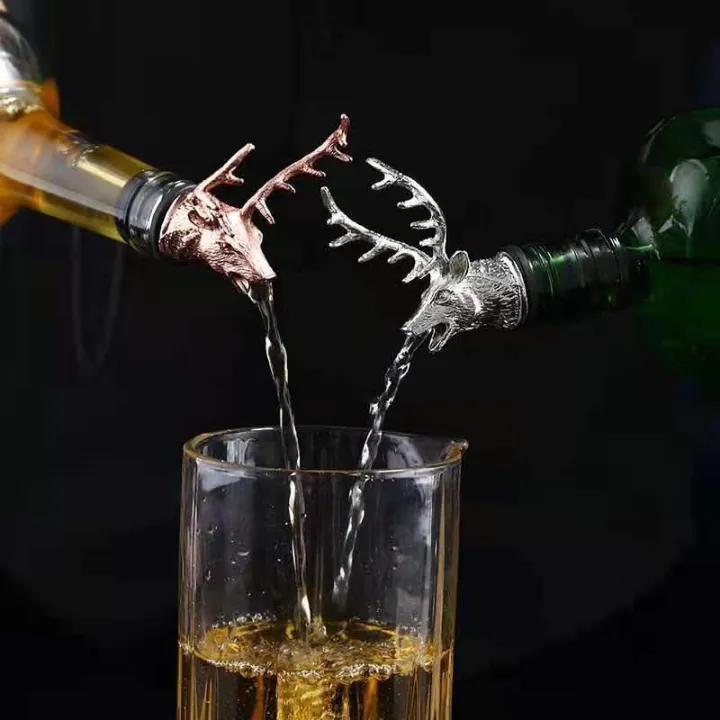 Zinc%20Alloy%20Wine%20Pourer%20and%20Bottle%20Stopper%20Deer%20Stag%20Head%20Shape%20Red%20Pourer%20Wine%20Cap%20Pouring%20Party%20%20-%20Image%202