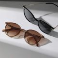 2 Pairs Per Set Small Round Sunglasses Women Cute Skinny Cat Eye Eyewear Men Vintage Narrow Cateye Sunglasses Set.