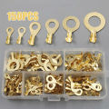 150pcs/set Round Terminal Block DJ431 O-type Lugs Terminals Cold-Pressed Connector Copper Tab Wiring Nose Combination Set New. 