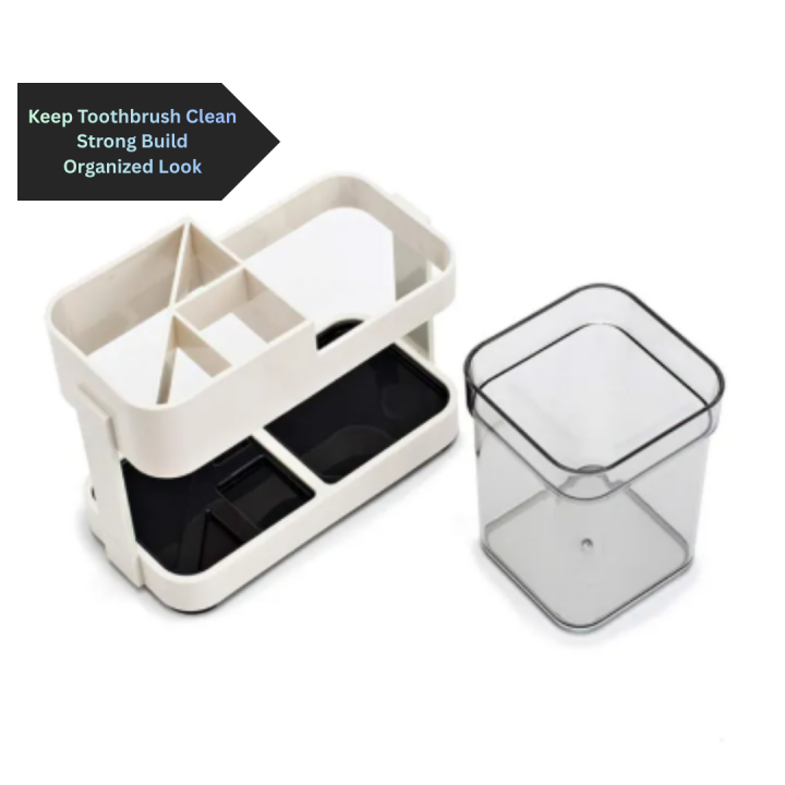 1pcs-Toothbrush Box Holder 1 Cup Bathroom Storage Toilet Two Removable Toothbrush Box Seat