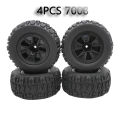 YSIDO 4PCS 90mm Truck Off Road Buggy Skidproof Tires Wheels for 1/14 Wltoys 144010 MJX Hyper Go 14209 14210 Monster RC Car Tyres.