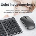 Gray Bluetooth 5.0 & 2.4G Wireless Keyboard Mouse Combo Rechargeable Full Size Wireless Keyboard for Notebook Laptop.