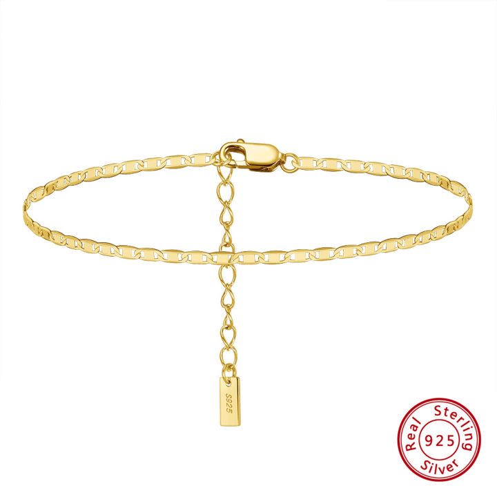KISS%20MANDY%20Minimalist%20925%20Sterling%20Silver%20Anklet%20for%20Women%20Flat%20Marine%20Chain%20Anklet%20Foot%20Jewelry%20Personalized%20Accessories%20SA29%20-%20Image%203