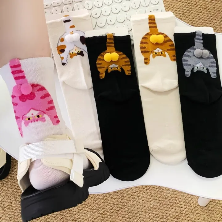 Cartoon%20Cat%20Egg%20Couple%20Socks%20Cozy%20Mid-Calf%20for%20Maternity%20Warm%20Winter%20Cute%20Present%20for%20Christmas%20Cat%20Lovers%20Family%20-%20Image%205