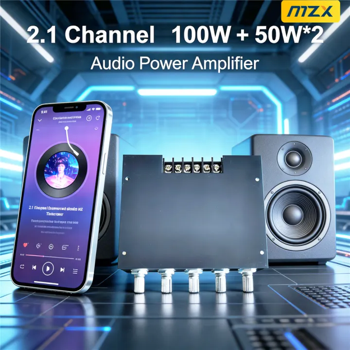 100W+50W*2%202.1%20Channel%20Digital%20Audio%20Power%20Amplifier%20Board%20Bluetoth%20Wireless%20Module%20Subwoofer%20AUX%2012/24V%20Stereo%20HiFi%20Amp%20Speaker%20-%20Image%202