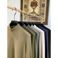 Men's Autumn Thick Base Thermal Underwear Winter Semi High Neck Casual Long Sleeved T-shirt for Wearing Inside Outside Warm Top.