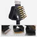 BBQ Cleaning Brush Copper Wire Sponge Shovel Barbecue Grill Oven Cleaning Long Handle 3 in 1 Corner Copper Wire Brush BBQ Tools. 