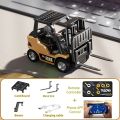 2.4G Tabletop RC Forklift Engineering Vehicle 1/64 Mini Remote Control Alloy Forklift Desktop Toys Model  for Boys. 