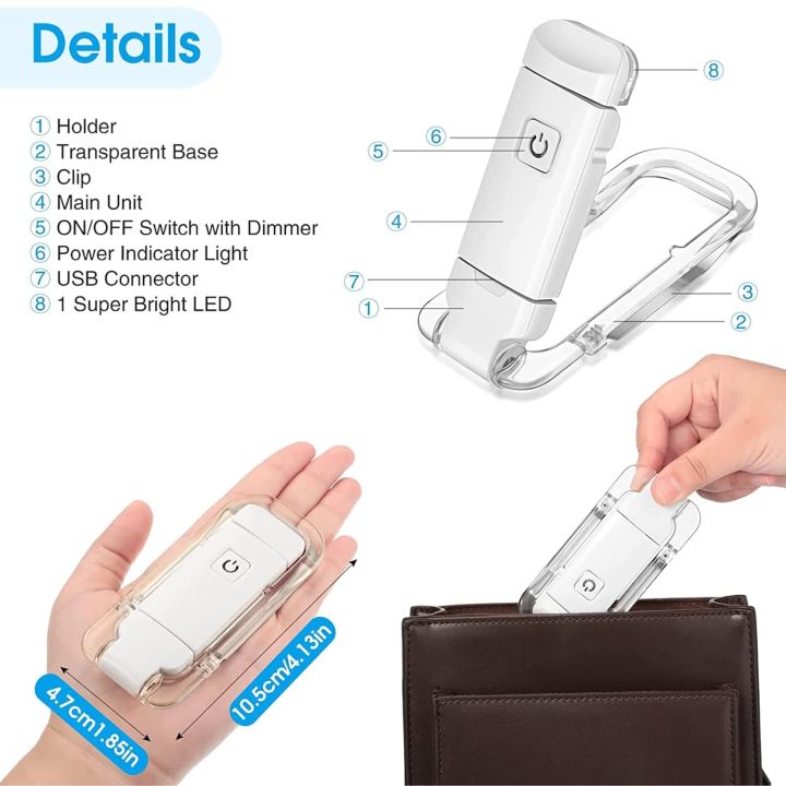 USB%20Rechargeable%20Book%20Reading%20Light%20Lamp,%20Portable%20Clip-On%20Led%20Reading%20Light,%203%20Amber%20Colors%20&%203%20Brightness%20Dimmable,%20Perfect%20For%20Book%20Lovers%20-%20Image%205