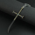 Dracule Mihawk Keychain Black Sword Key Chain Yoru for Men Anime Accessories Car Key Ring Llaveros. 