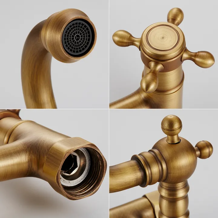 Classical%20Brass%20Kitchen%20Faucet%20Wall%20Mounted%20Dual%20Handle%20Holes%20Cold%20and%20Hot%20Water%20Taps%20Rotatable%20Kitchen%20Mixer%20Tap%20-%20Image%204