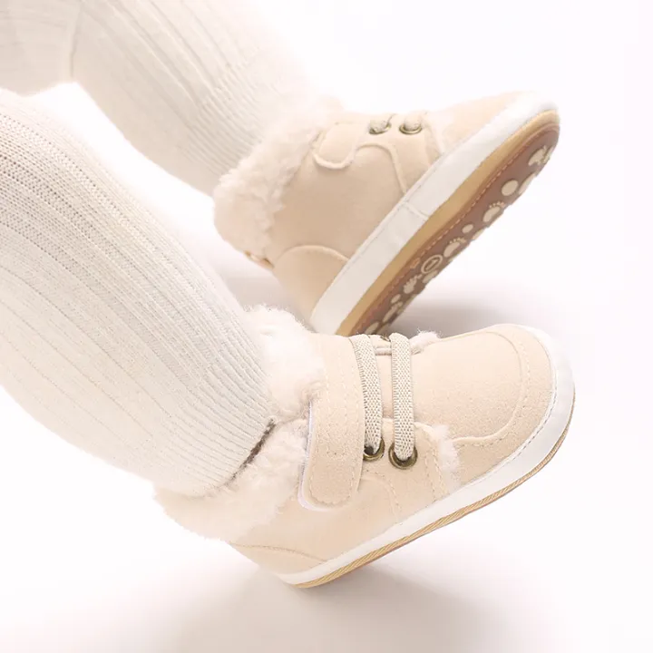 HAIZHIW%200-18M%20NEW%20Winter%20Baby%20Boys%20Girls%20High%20Tops%20Sneakers%20%20Anti-Slip%20Sole%20Fleece%20for%20Warmth%20Infant%20Newborn%20Shoes%20-%20Image%205