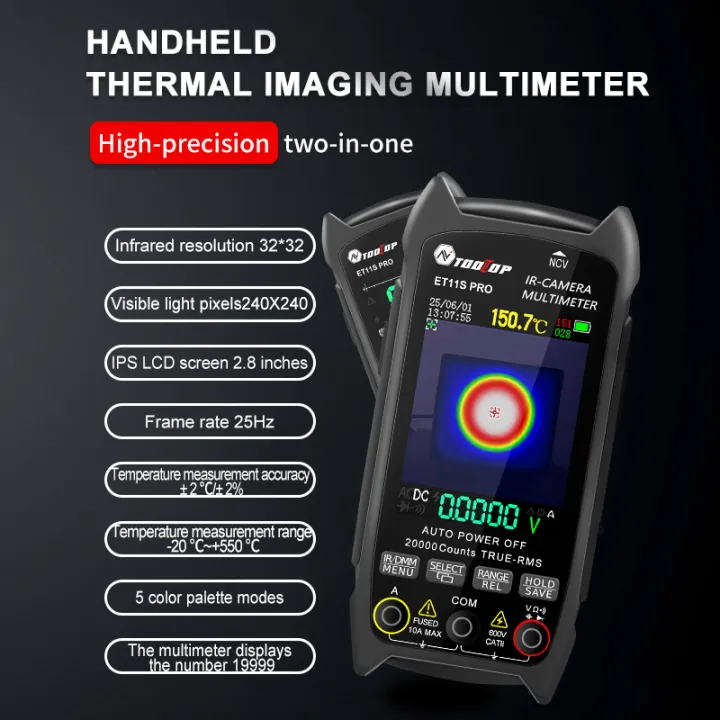 TOOLTOP%20Portable%20Thermal%20Imaging%2032*32%20With%20Visible%20Light%205%20Color%20Palettes%20-20~550%E2%84%83%20AC/DC%202.8-Inch%20Multimeter%20Car%20Repair%20Tools%20-%20Image%203