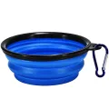 350ml Folding Pet Silicone Dog Bowl With Carabiner Outdoor Camping Travel Portable Folding Supplies Dishes Cat Food Water Bowl. 