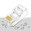 10/20/30/50Pcs Pass Through RJ45 Cat6/Cat5e Connectors Crystal End 8P8C Crimp UTP Standard Ethernet Network Modular Plug.