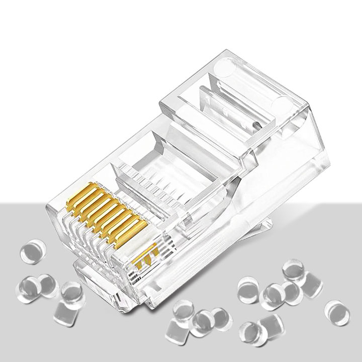 10/20/30/50Pcs%20Pass%20Through%20RJ45%20Cat6/Cat5e%20Connectors%20Crystal%20End%208P8C%20Crimp%20UTP%20Standard%20Ethernet%20Network%20Modular%20Plug%20-%20Image%203