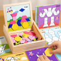 Geometric Magnetic Puzzle Shape Sorter Wooden Blocks Develop Imagination Safe Magnetic Puzzles Wood Tangram Geometric. 