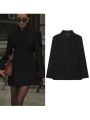 Autumn Women Simple Blazer V Neck Long Sleeve Women's Casual Pocket Coats Chic Female Tops.