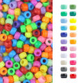 100/400pcs 6x9mm Solid Color Large Hole Pony Beads DIY Jewelry Making For Friendship Bracelets & Hair Braids Craft Supplies. 