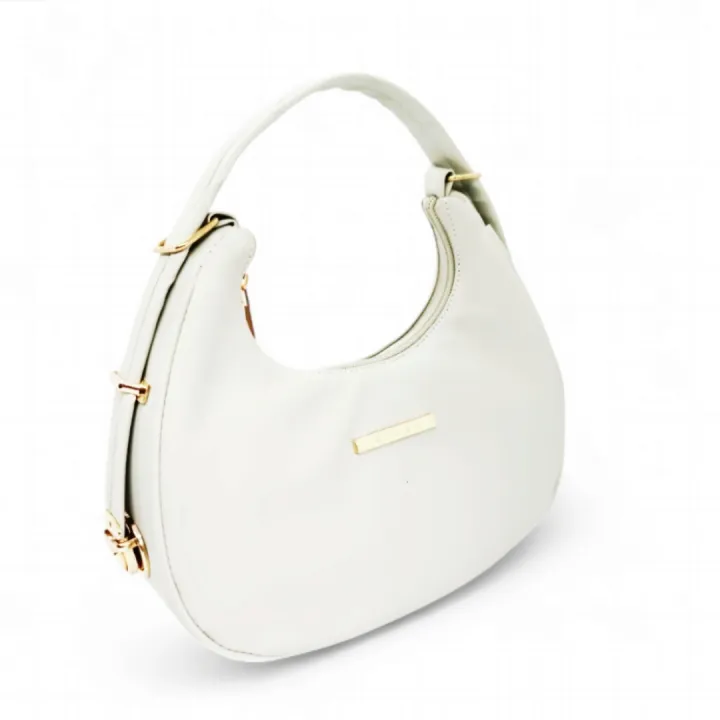 Elegant%20White%20Crescent%20Moon%20Bag%20with%20Gold-Tone%20Hardware%20and%20Adjustable%20Strap"%20-%20Image%203
