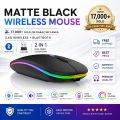Bluetooth Wireless Mouse with USB, BT5.2 Rechargeable RGB Mouse for Laptop, PC, Macbook, 2.4GHz, 1600DPI. 