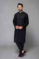 Premium Quality 100% Pure Unstitched Black Cotton Latha Suit For Men. 