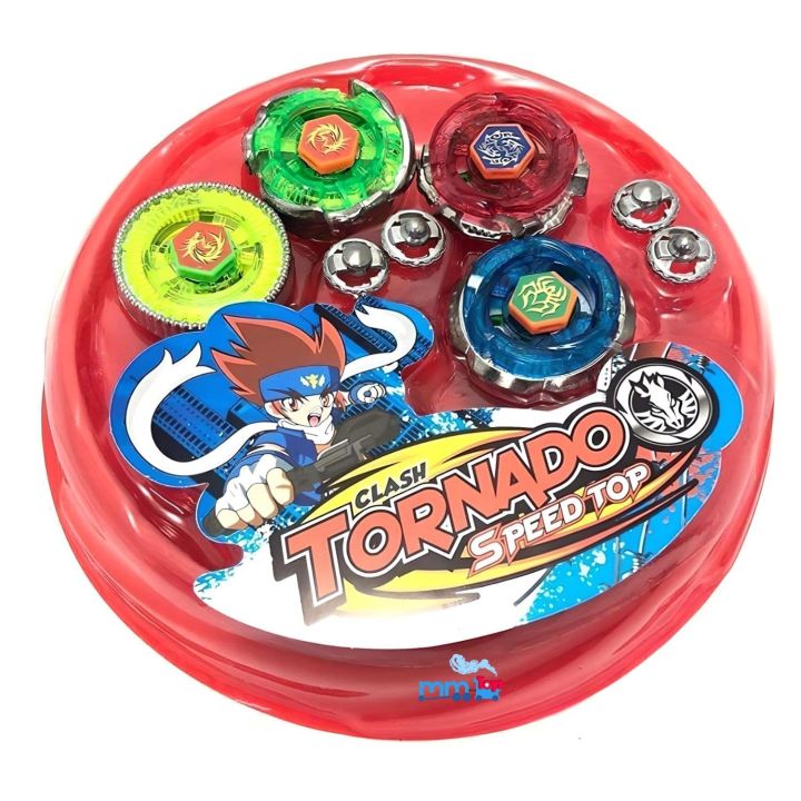 4D Metal Master Beyblade Stadium - Ultimate Bey Battle Set for Kids, 4 Beys, 2 Launchers, 1 Stadium (Multi-Color)