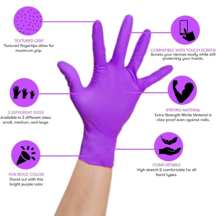 50/100PCS%20Violet%20Nitrile%20Gloves%20Disposable%20Purple%205Mil%20Food%20Grade%20Household%20Gloves%20for%20Women%20Cleaning%20Gardening%20Kitchen%20Gloves%20-%20Image%203