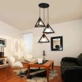 3 in 1 Triangle Shape Hanging Lamp, Ceiling Light, Ceiling Lamp, Pendant Lamp, Modern Light Fixtures for Home Lighting, Office Lighting, TV Lounge, Bed Room, Led Light, Led Bulb, Filament Bulb (BULB NOT INCLUDED). 