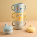 1PCS Cartoon Silicone Baby Feeding Cup BPA Free Leak Proof Training Cup With Handle Travel Friendly Dishwasher Safe Baby Stuff. 