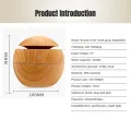 2024 New Woodgrain Vase Humidifier USB Car Office Home Color Night Light Super Silent Humidifier Holiday Gift for Friends. 