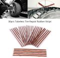 Flat Tire Plug Puncture Repair Strings Tubeless Tyre Tire Puncture Repair Seal Rubber Strips for Car Motorcycle 30pcs Brown. 