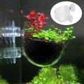 Acrylic Aquatic Plant Cup Aquarium Fish Tank Glass Plant Pot with suction holder Feeding Container Stand for Aquarium Lanscape. 