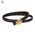 Real Leather Knot Belt for Women, Fashionable Belt with Buckle, Dress and Jeans Belt. 