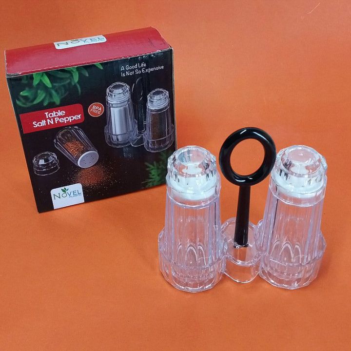 NOVEL ACRYLIC TRANSPARENT PLASTIC SALT & PEPPER SHAKER TABLE SET