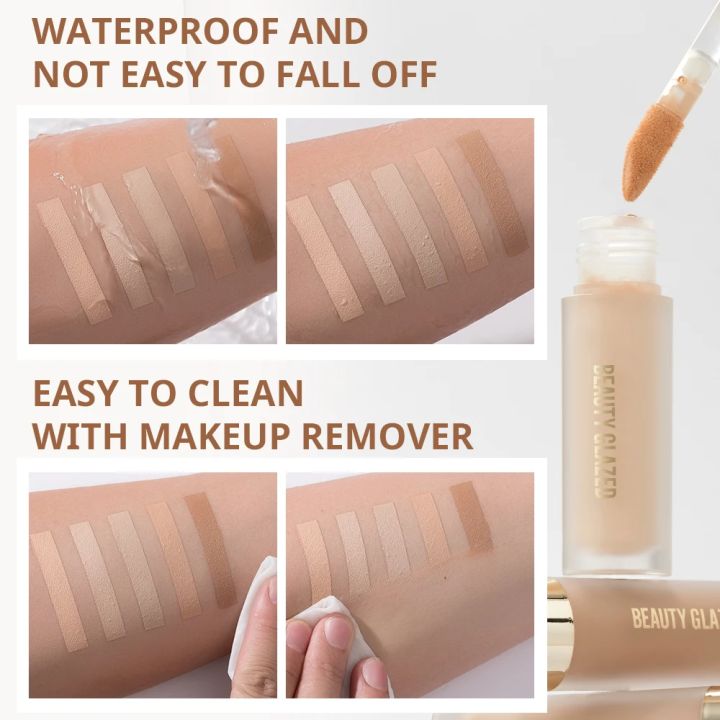 BEAUTY%20GLAZED%202pcs%20Face%20Makeup%20Set,Concealer%20Liquid%20Foundation+Cream%20for%20Contouring,Long-lasting%20Waterproof%20Matte%20Full%20Coverage%20-%20Image%203