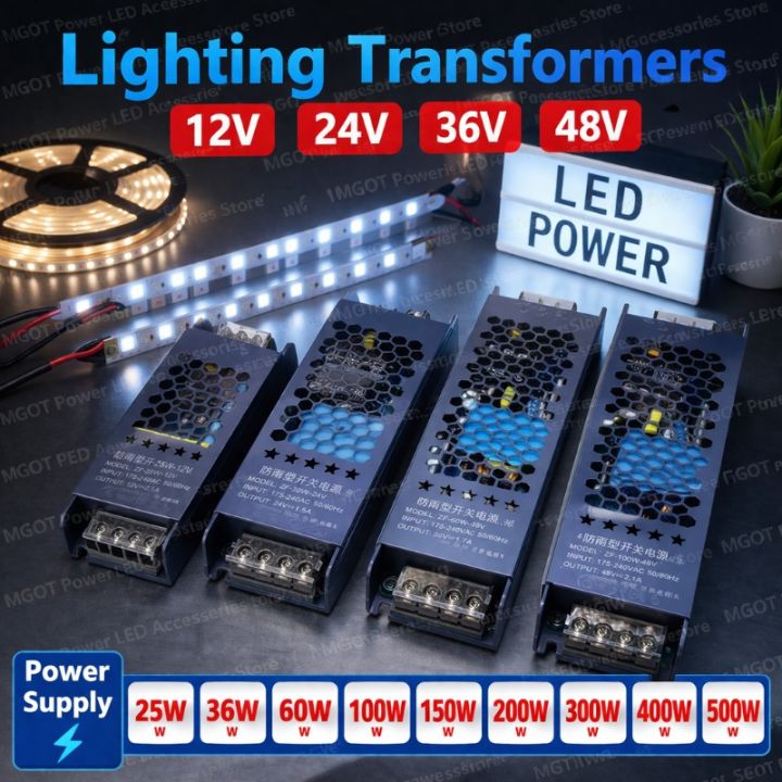12V 24V 36V 48V LED Driver Power Supply 500W 400W 300W 200W 100W AC/DC Transformer Converter For LED Strip Indoor Home Lighting