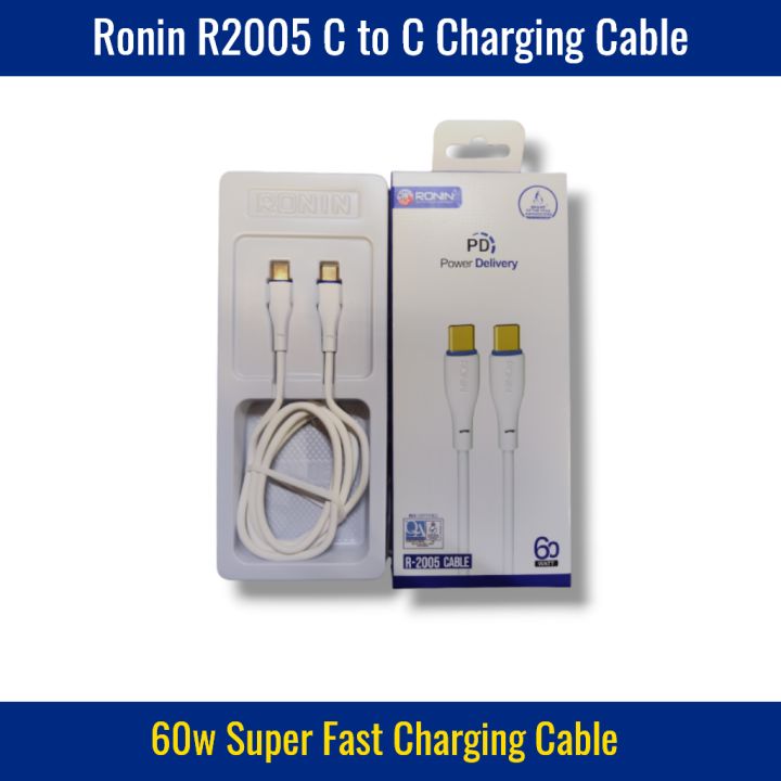 Ronin R2005 C to C Charging Cable - 60w Fast Charging Support