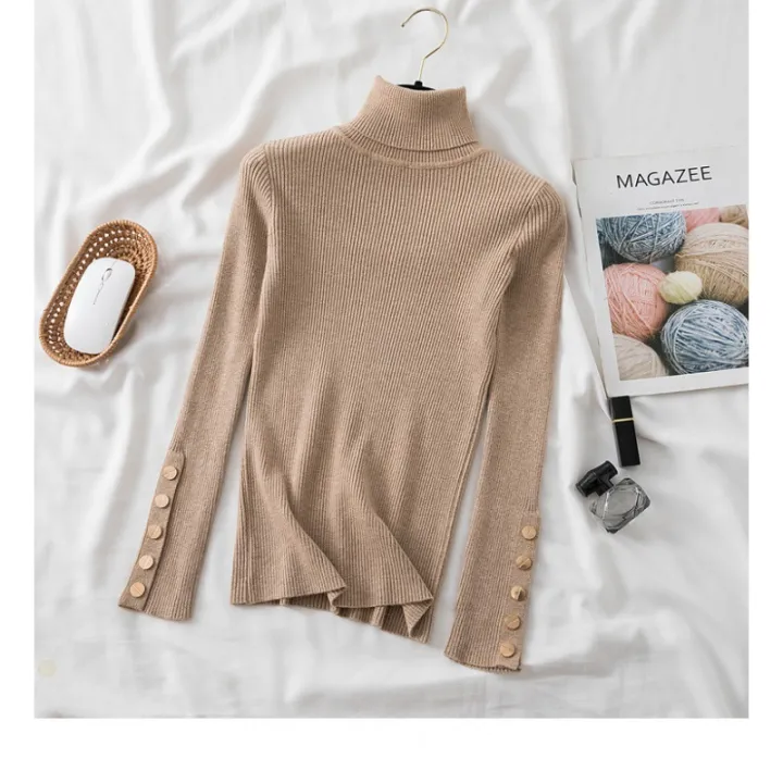 Thick%20Sweater%20Pullovers%20Long%20Sleeve%20Tops%20Women%20Autumn%20Winter%20Clothes%20Slim%20Knit%20Soft%20Jumper%20Streetwear%20Button%20Turtleneck%20Sweater%20-%20Image%203