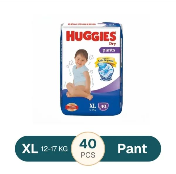 Huggies Dry XL Pant Diaper 12-17Kg - 40 Pcs (Malaysia)