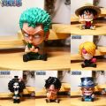 8cm Anime Figure One Piece Monkey D Luffy Roronoa Zoro Kawaii Toys Q Figural Nendoroid Car Decoration PVC Model Gift. 